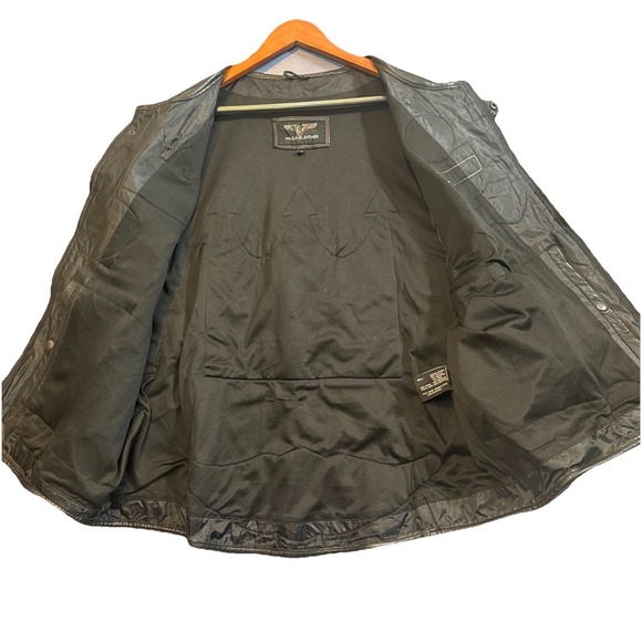 SWAT Men Bullet Proof style Leather Motorcycle Vest Wilson Leather Size 2XL VTG - Picture 6 of 13